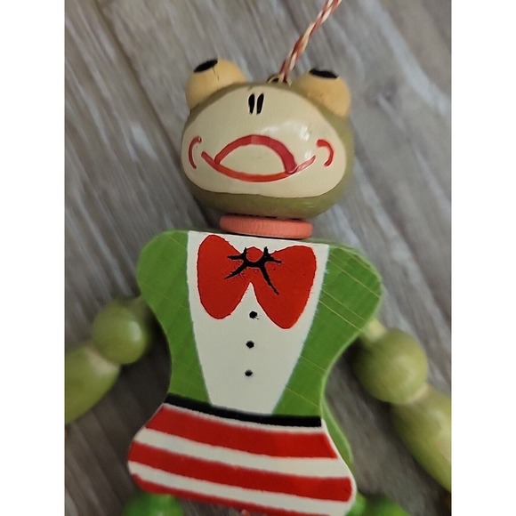 VINTAGE Frog Toad Puppet Toy Wooden Austrian M. Gschnitzer 7" Europe Works - Picture 2 of 12